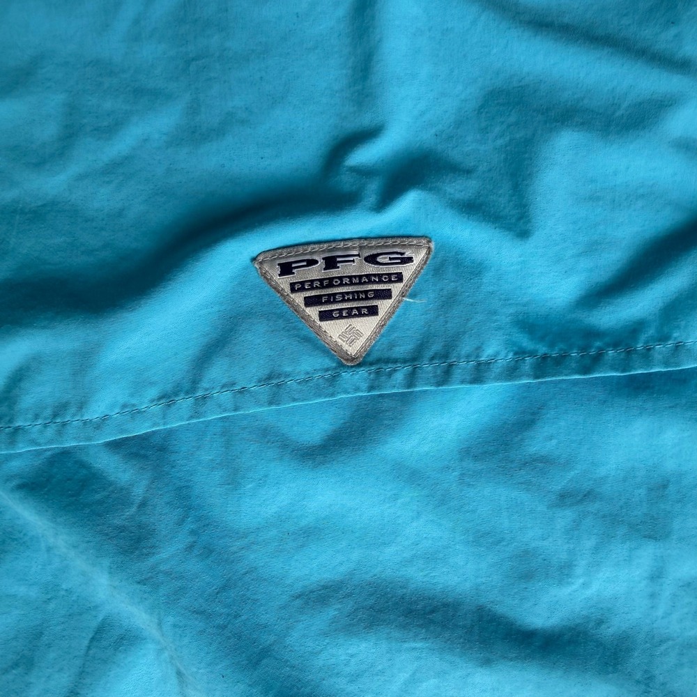 Columbia PFG Mens Teal Fishing Shirt 2XL Vented Long Sleeve Relaxed Fit Casual - Picture 11 of 13